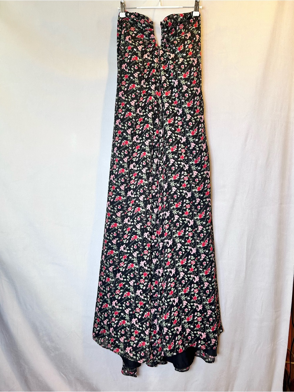 Pam Chorley (Fashion Crimes) Black Floral Strapless Maxi Dress Size M